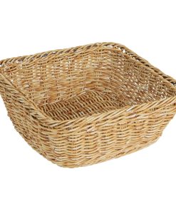 Olympia Polywicker Square Basket Light Brown 230x230mm (JA354)