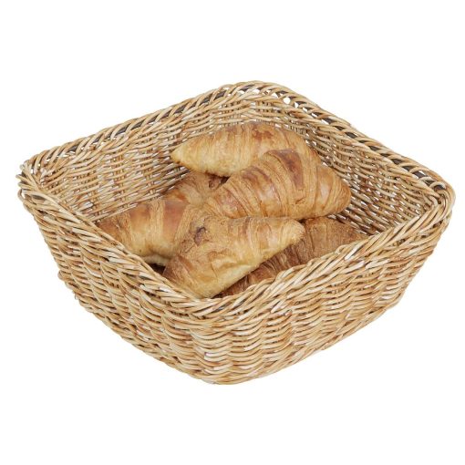 Olympia Polywicker Square Basket Light Brown 230x230mm (JA354)