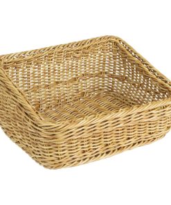 Olympia Polywicker Rectangular Display Basket Light Brown 360x300mm (JA355)