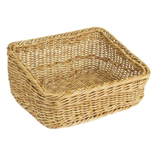 Olympia Polywicker Rectangular Display Basket Light Brown 360x300mm (JA355)