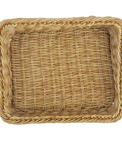 Olympia Polywicker Rectangular Display Basket Light Brown 360x300mm (JA355)