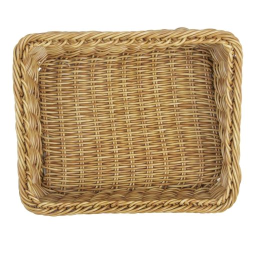 Olympia Polywicker Rectangular Display Basket Light Brown 360x300mm (JA355)