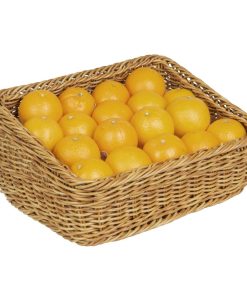 Olympia Polywicker Rectangular Display Basket Light Brown 360x300mm (JA355)