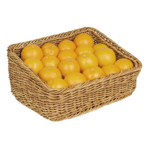 Olympia Polywicker Rectangular Display Basket Light Brown 360x300mm (JA355)