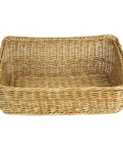 Olympia Polywicker Rectangular Display Basket Light Brown 525x385mm (JA356)