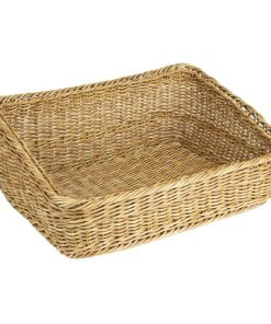 Olympia Polywicker Rectangular Display Basket Light Brown 525x385mm (JA356)