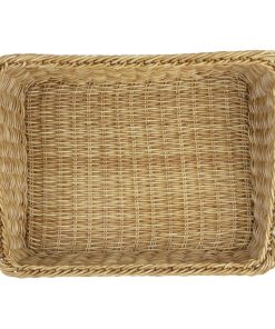 Olympia Polywicker Rectangular Display Basket Light Brown 525x385mm (JA356)