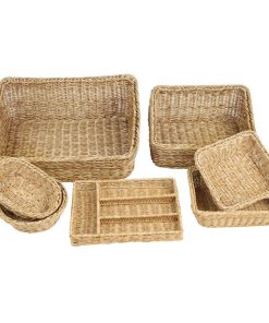 Olympia Polywicker Rectangular Display Basket Light Brown 525x385mm (JA356)