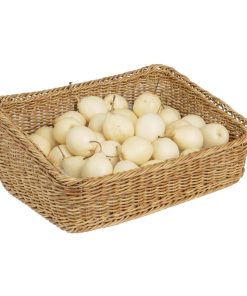 Olympia Polywicker Rectangular Display Basket Light Brown 525x385mm (JA356)
