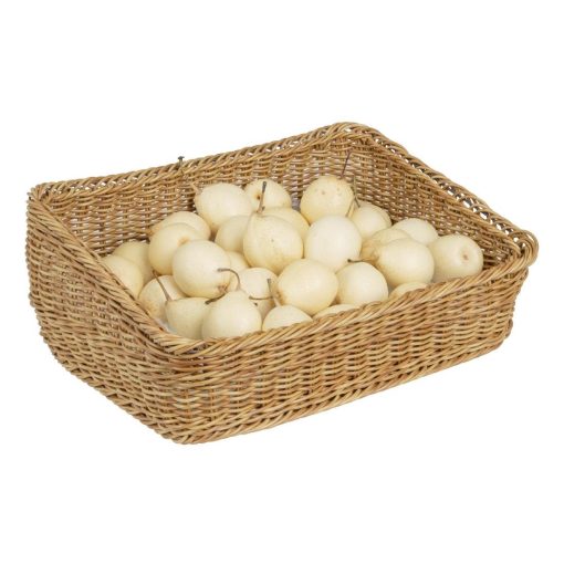 Olympia Polywicker Rectangular Display Basket Light Brown 525x385mm (JA356)