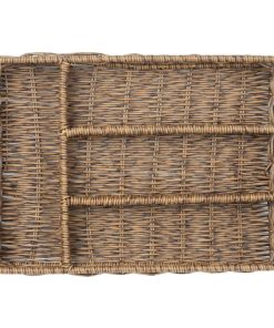 Olympia Polywicker Cutlery Organiser Dark Brown 340x250mm (JA357)