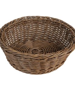 Olympia Polywicker Round Basket Dark Brown 220mm (JA358)