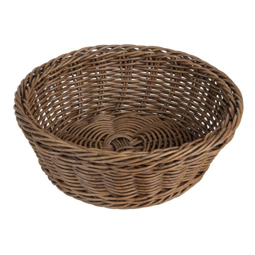 Olympia Polywicker Round Basket Dark Brown 220mm (JA358)