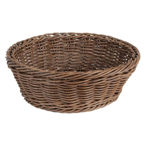 Olympia Polywicker Round Basket Dark Brown 220mm (JA358)