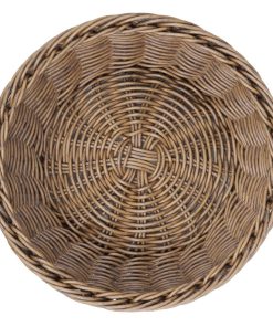 Olympia Polywicker Round Basket Dark Brown 220mm (JA358)