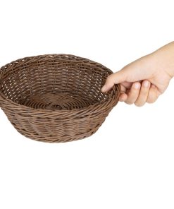 Olympia Polywicker Round Basket Dark Brown 220mm (JA358)