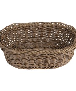 Olympia Polywicker Oval Basket Dark Brown 240x170xmm (JA359)