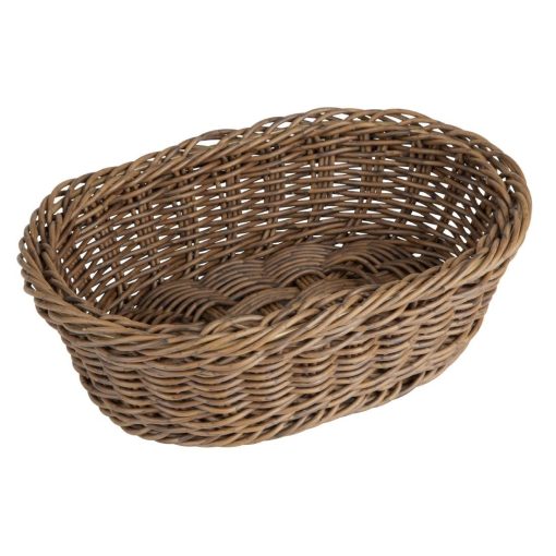 Olympia Polywicker Oval Basket Dark Brown 240x170xmm (JA359)