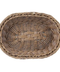 Olympia Polywicker Oval Basket Dark Brown 240x170xmm (JA359)