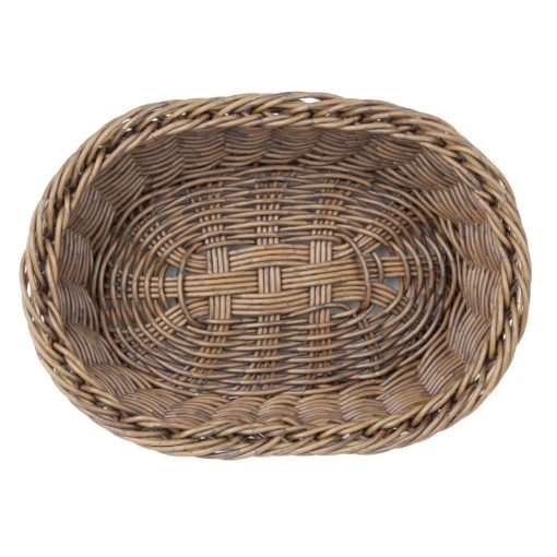 Olympia Polywicker Oval Basket Dark Brown 240x170xmm (JA359)