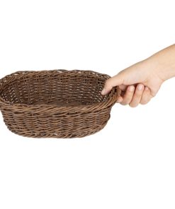 Olympia Polywicker Oval Basket Dark Brown 240x170xmm (JA359)