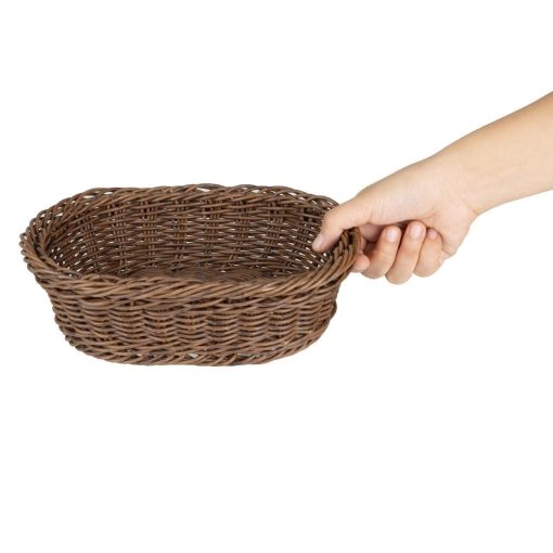 Olympia Polywicker Oval Basket Dark Brown 240x170xmm (JA359)