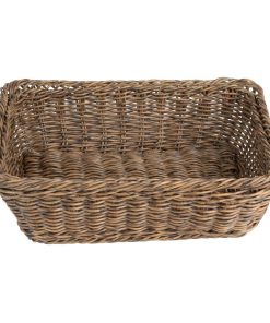 Olympia Polywicker Rectangular Basket Dark Brown 300x230mm (JA360)