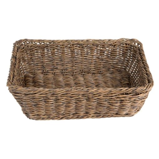 Olympia Polywicker Rectangular Basket Dark Brown 300x230mm (JA360)