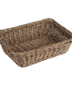 Olympia Polywicker Rectangular Basket Dark Brown 300x230mm (JA360)