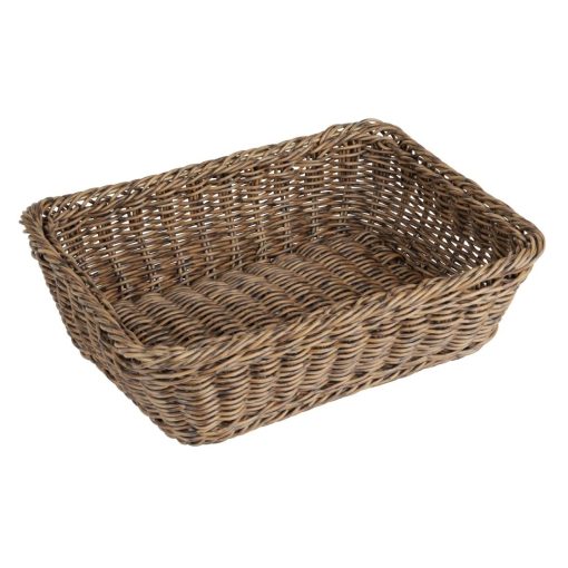 Olympia Polywicker Rectangular Basket Dark Brown 300x230mm (JA360)