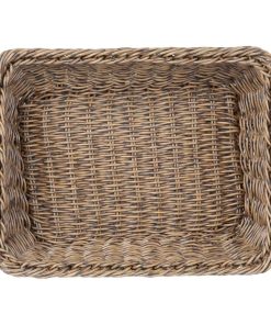 Olympia Polywicker Rectangular Basket Dark Brown 300x230mm (JA360)