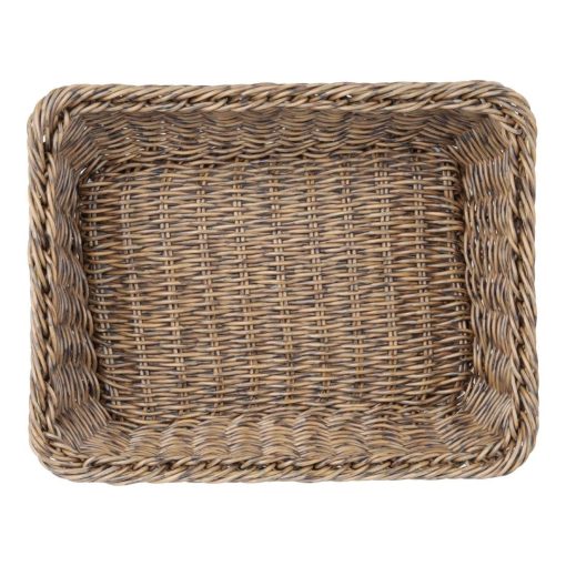 Olympia Polywicker Rectangular Basket Dark Brown 300x230mm (JA360)