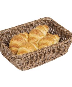 Olympia Polywicker Rectangular Basket Dark Brown 300x230mm (JA360)