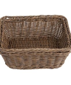 Olympia Polywicker Square Basket Dark Brown 230x230mm (JA361)