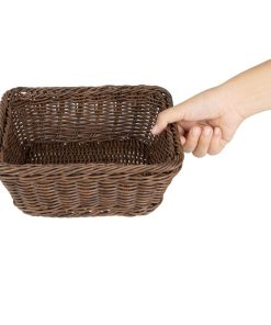 Olympia Polywicker Square Basket Dark Brown 230x230mm (JA361)