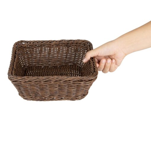 Olympia Polywicker Square Basket Dark Brown 230x230mm (JA361)