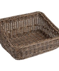 Olympia Polywicker Rectangular Display Basket Dark Brown 360x300mm (JA362)