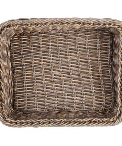 Olympia Polywicker Rectangular Display Basket Dark Brown 360x300mm (JA362)