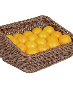 Olympia Polywicker Rectangular Display Basket Dark Brown 360x300mm (JA362)