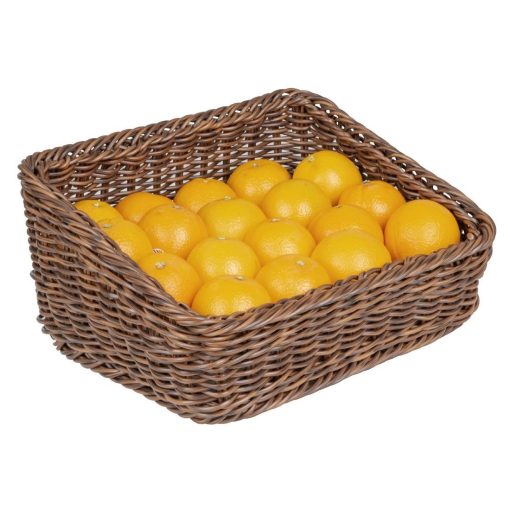Olympia Polywicker Rectangular Display Basket Dark Brown 360x300mm (JA362)