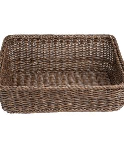 Olympia Polywicker Rectangular Display Basket Dark Brown 525x385mm (JA363)