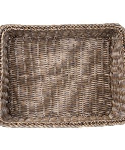 Olympia Polywicker Rectangular Display Basket Dark Brown 525x385mm (JA363)