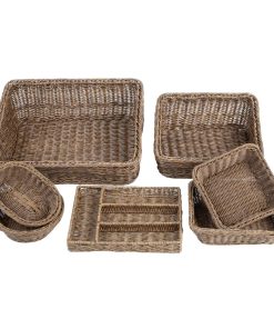 Olympia Polywicker Rectangular Display Basket Dark Brown 525x385mm (JA363)