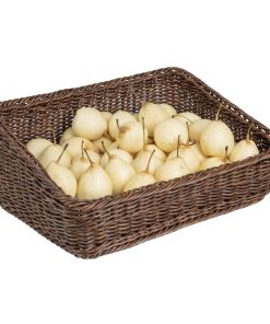 Olympia Polywicker Rectangular Display Basket Dark Brown 525x385mm (JA363)