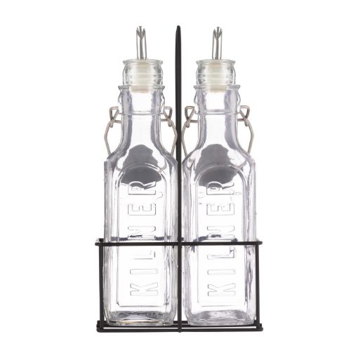 Kilner Oil Bottles and Metal Rack 300ml 2 Pack (JA611)