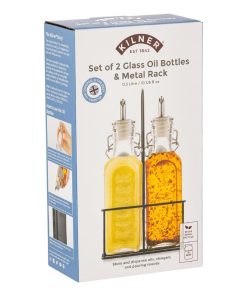 Kilner Oil Bottles and Metal Rack 300ml 2 Pack (JA611)