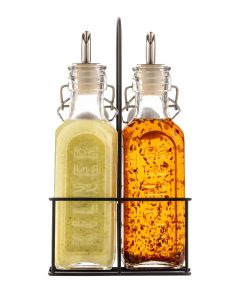 Kilner Oil Bottles and Metal Rack 300ml 2 Pack (JA611)