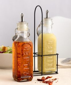 Kilner Oil Bottles and Metal Rack 300ml 2 Pack (JA611)