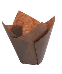 Matfer Bourgeat Tulip Muffin Cases Brown 80x50mm 200 Pack (JA618)