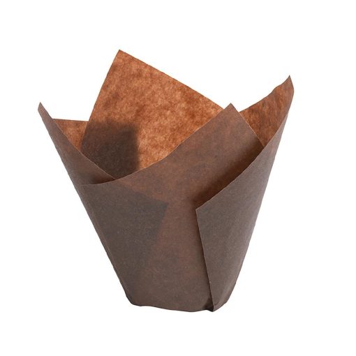 Matfer Bourgeat Tulip Muffin Cases Brown 80x50mm 200 Pack (JA618)
